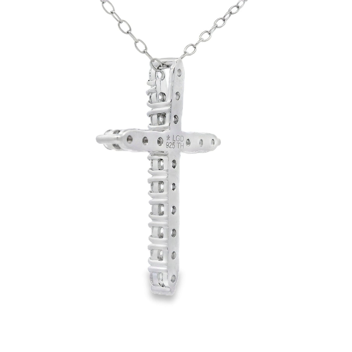 Genuine .65ct Cross Religious Pendant Sterling Silver Bids.com