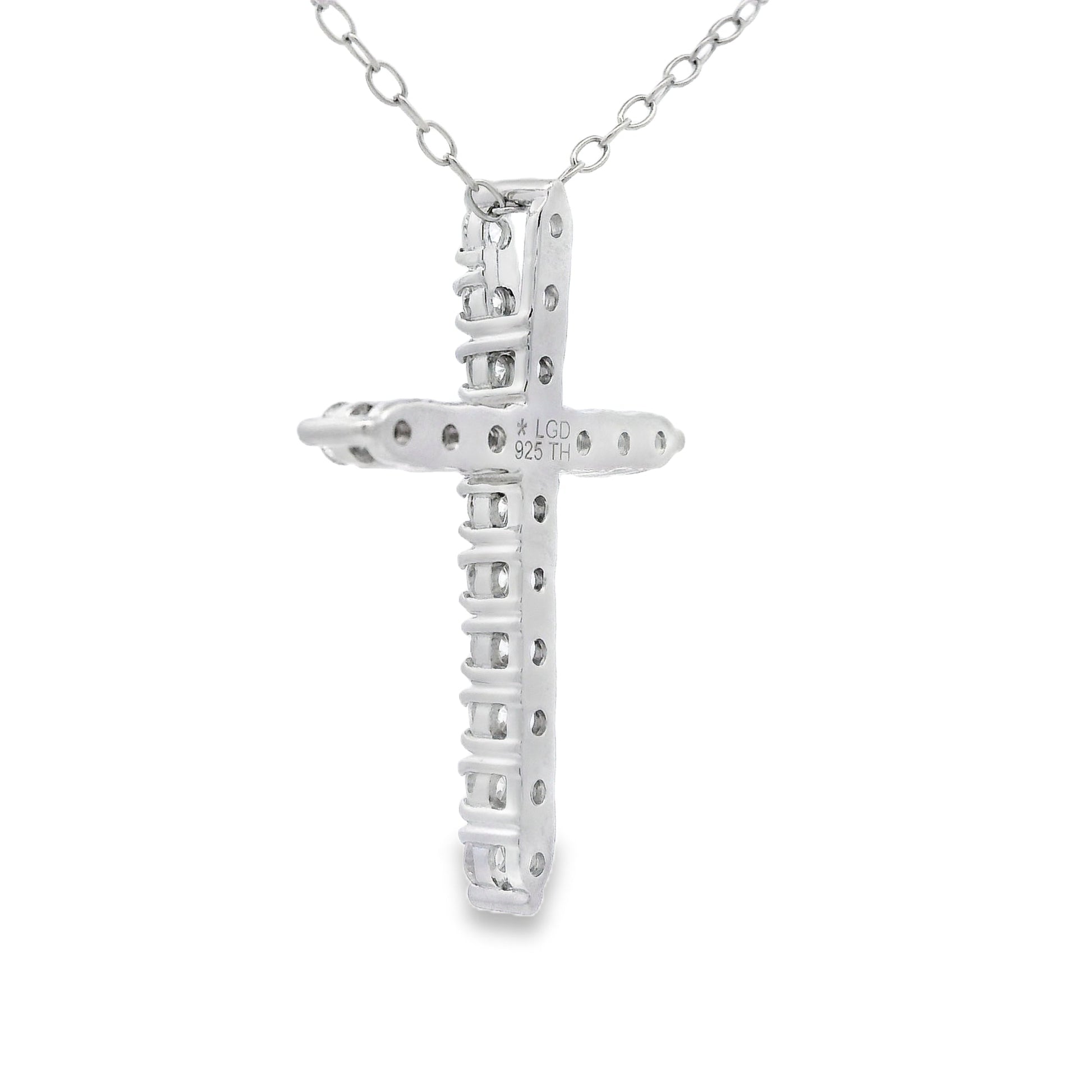 Genuine .65ct Cross Religious Pendant Sterling Silver Bids.com