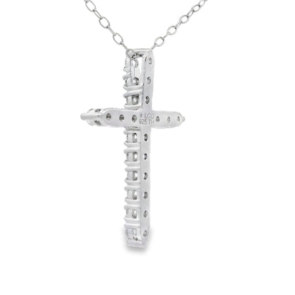 Genuine .65ct Cross Religious Pendant Sterling Silver Bids.com