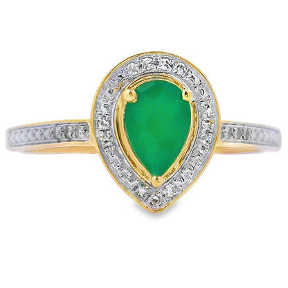Genuine .55ct Chalcedony Diamond Ring 10KT Yellow Gold Bids.com
