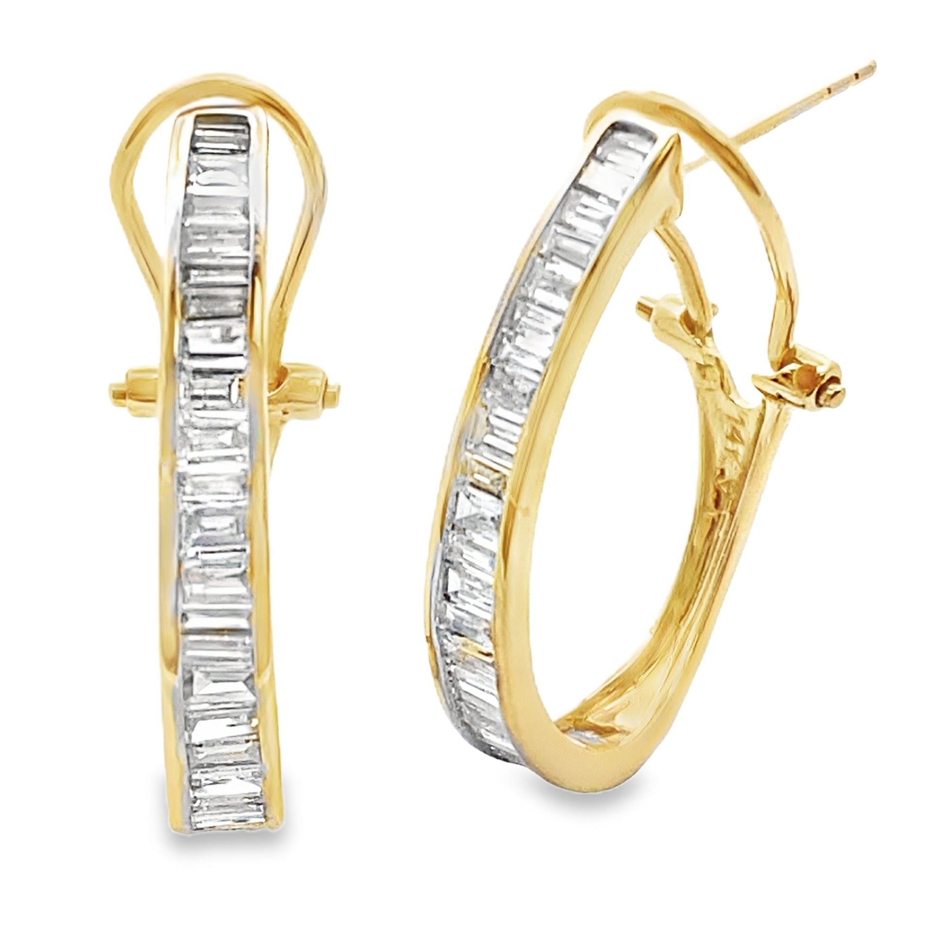 1.00ct Lab Grown Diamond Hoop Earrings 14KT Yellow Gold Bids.com