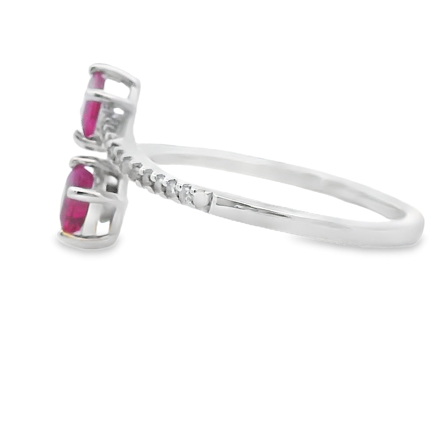 Genuine .57ct Ruby Diamond Ring 14KT White Gold Bids.com