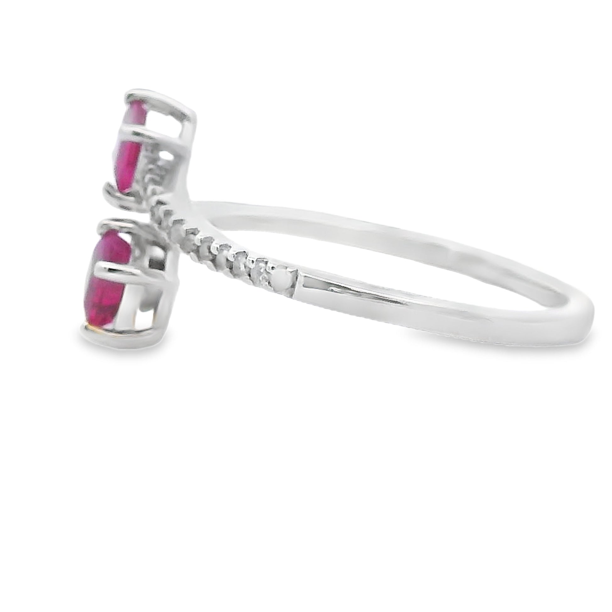 Genuine .57ct Ruby Diamond Ring 14KT White Gold Bids.com