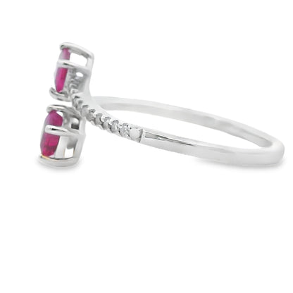 Genuine .57ct Ruby Diamond Ring 14KT White Gold Bids.com