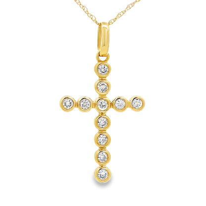 .31ct Diamond Cross Religious Pendant 14KT Yellow Gold Bids.com
