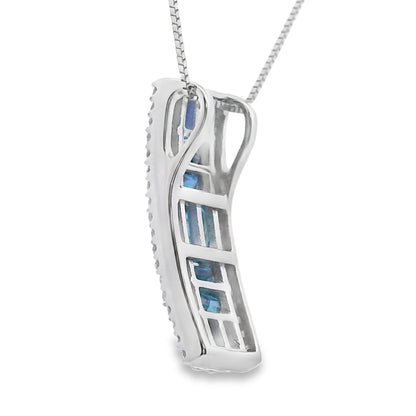 Sapphire Diamond Fashion Pendants 14KT White Gold Bids.com