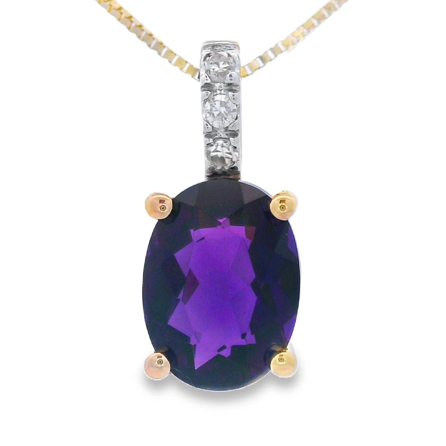 Amethyst Diamond Fashion Pendants 10KT Yellow Gold Bids.com