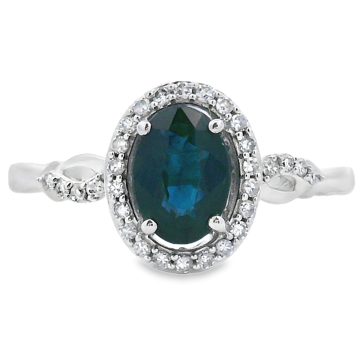 Natural 1.07ct Sapphire Diamond Ring 10KT White Gold Bids.com