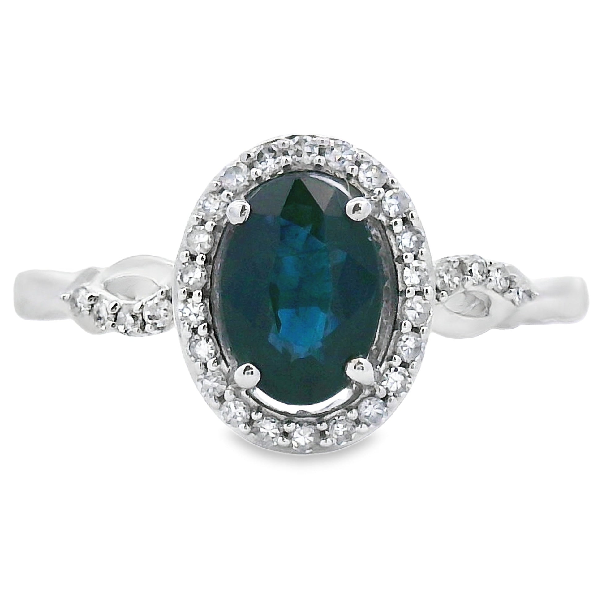 Natural 1.07ct Sapphire Diamond Ring 10KT White Gold Bids.com