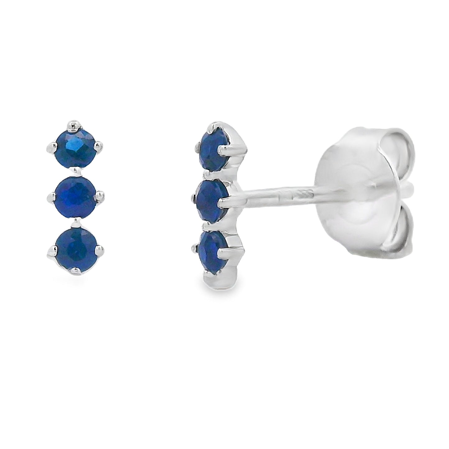 Natural .21ct Sapphire Earrings 14KT White Gold Bids.com