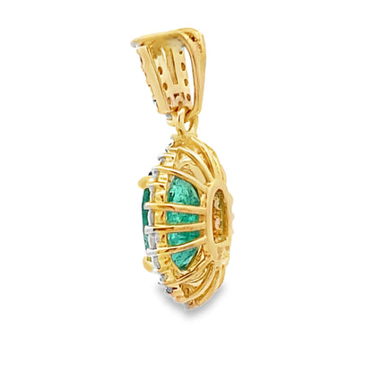 Emerald Diamond Fashion Pendants 14KT Yellow Gold Bids.com