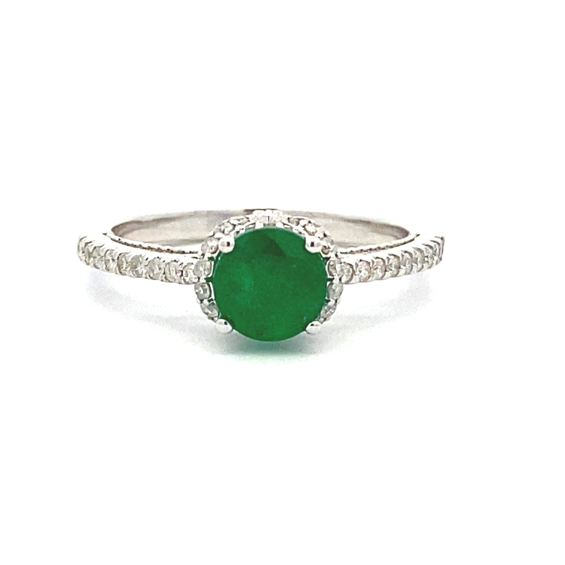 Natural 1.12ct Emerald Diamond Eng Only 14KT White Gold Bids.com