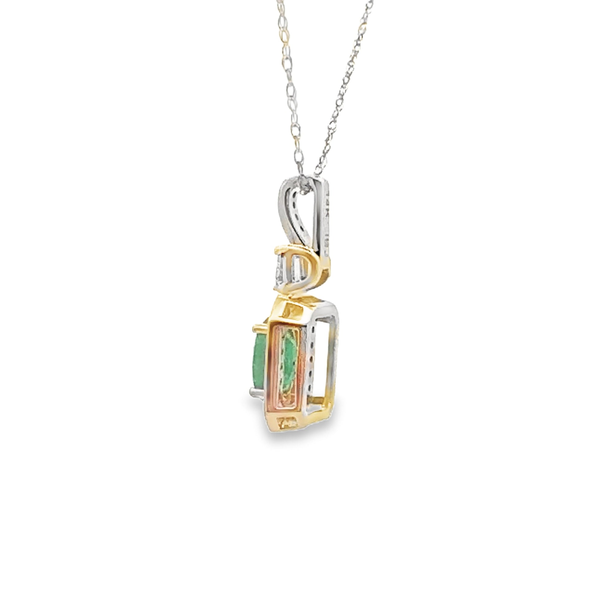 .57ct Emerald Diamond Fashion Pendants 14KT Yellow Gold Bids.com