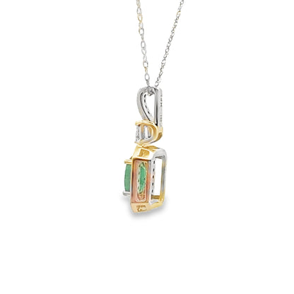 .57ct Emerald Diamond Fashion Pendants 14KT Yellow Gold Bids.com