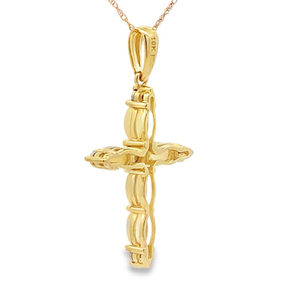 Opal Diamond Cross Religious Pendant 10KT Yellow Gold Bids.com
