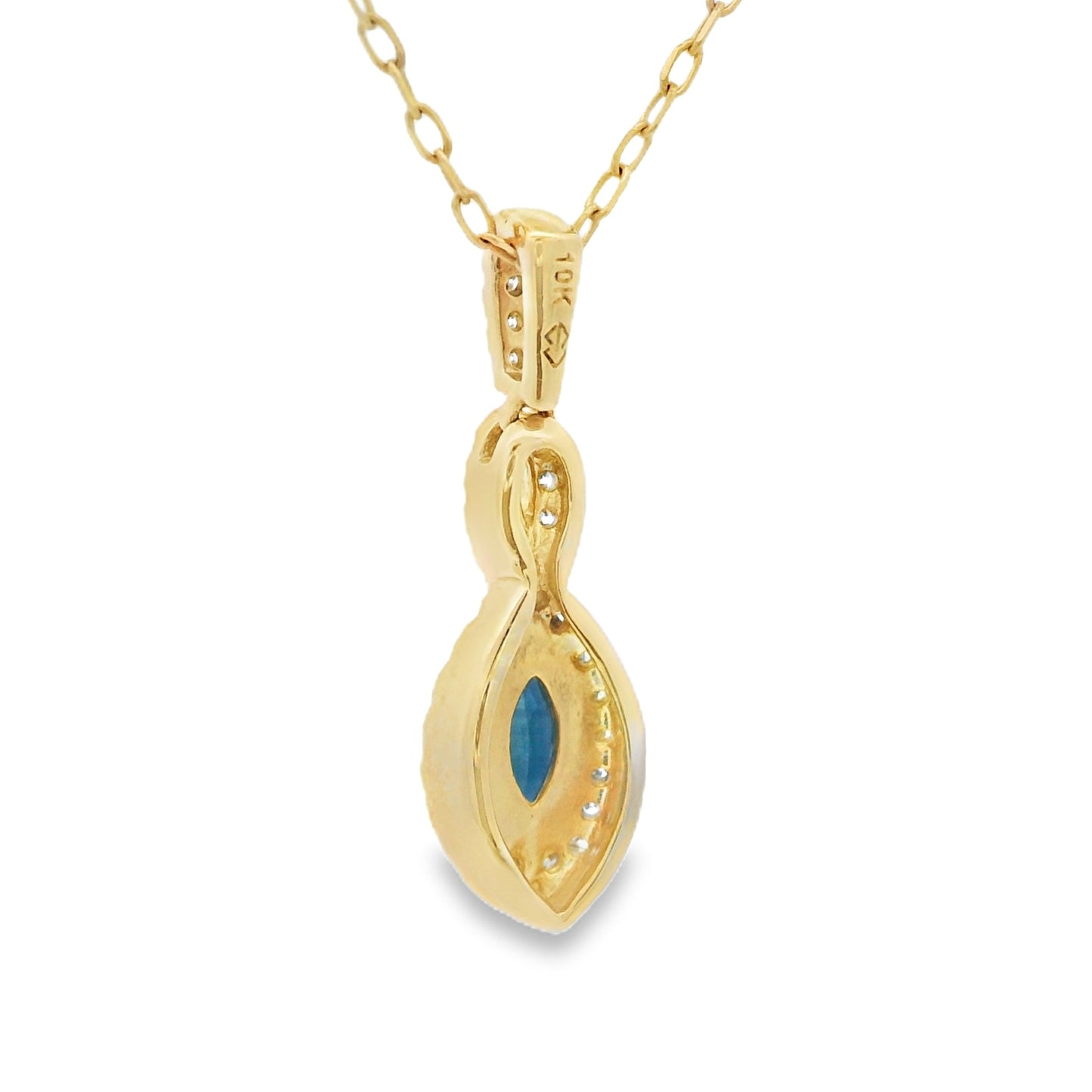 Sapphire Diamond Fashion Pendants 10KT Yellow Gold Bids.com