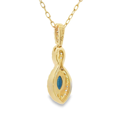 Sapphire Diamond Fashion Pendants 10KT Yellow Gold Bids.com
