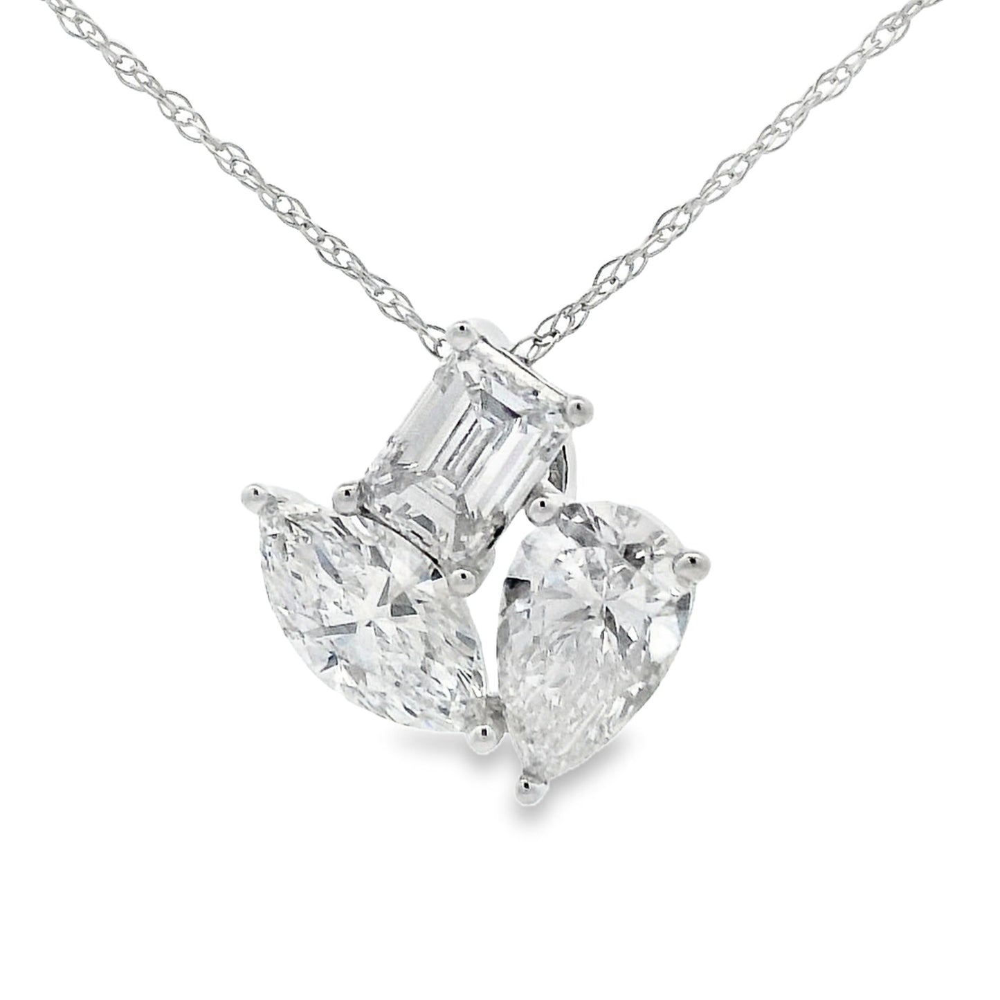 Lab Grown Diamond Fashion Pendants 14KT White Gold Bids.com