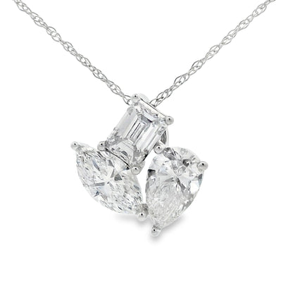 Lab Grown Diamond Fashion Pendants 14KT White Gold Bids.com