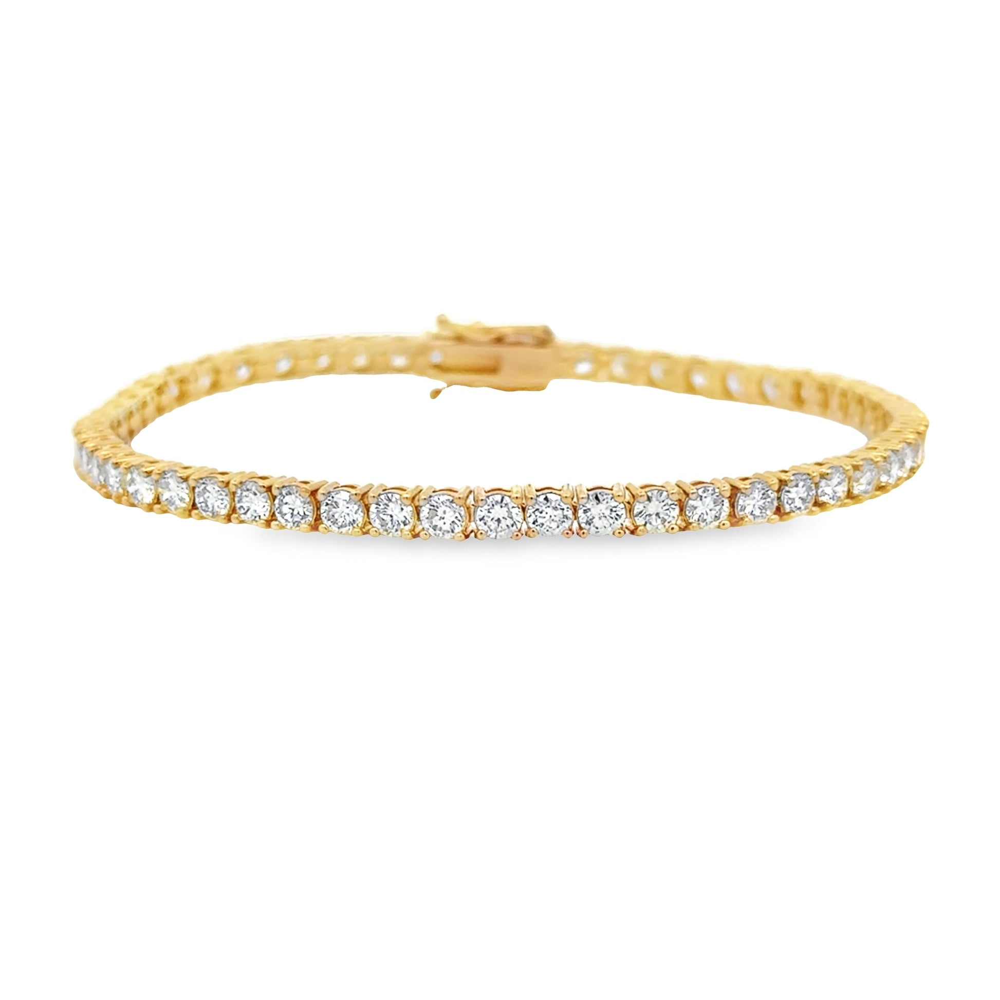 Natural 5.50ct Diamond Tennis Bracelet 18KT Yellow Gold Bids.com