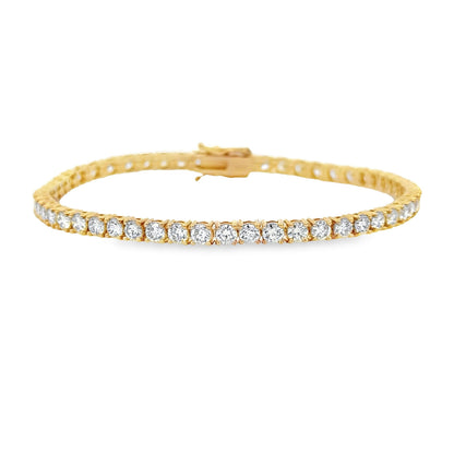 Natural 5.50ct Diamond Tennis Bracelet 18KT Yellow Gold Bids.com