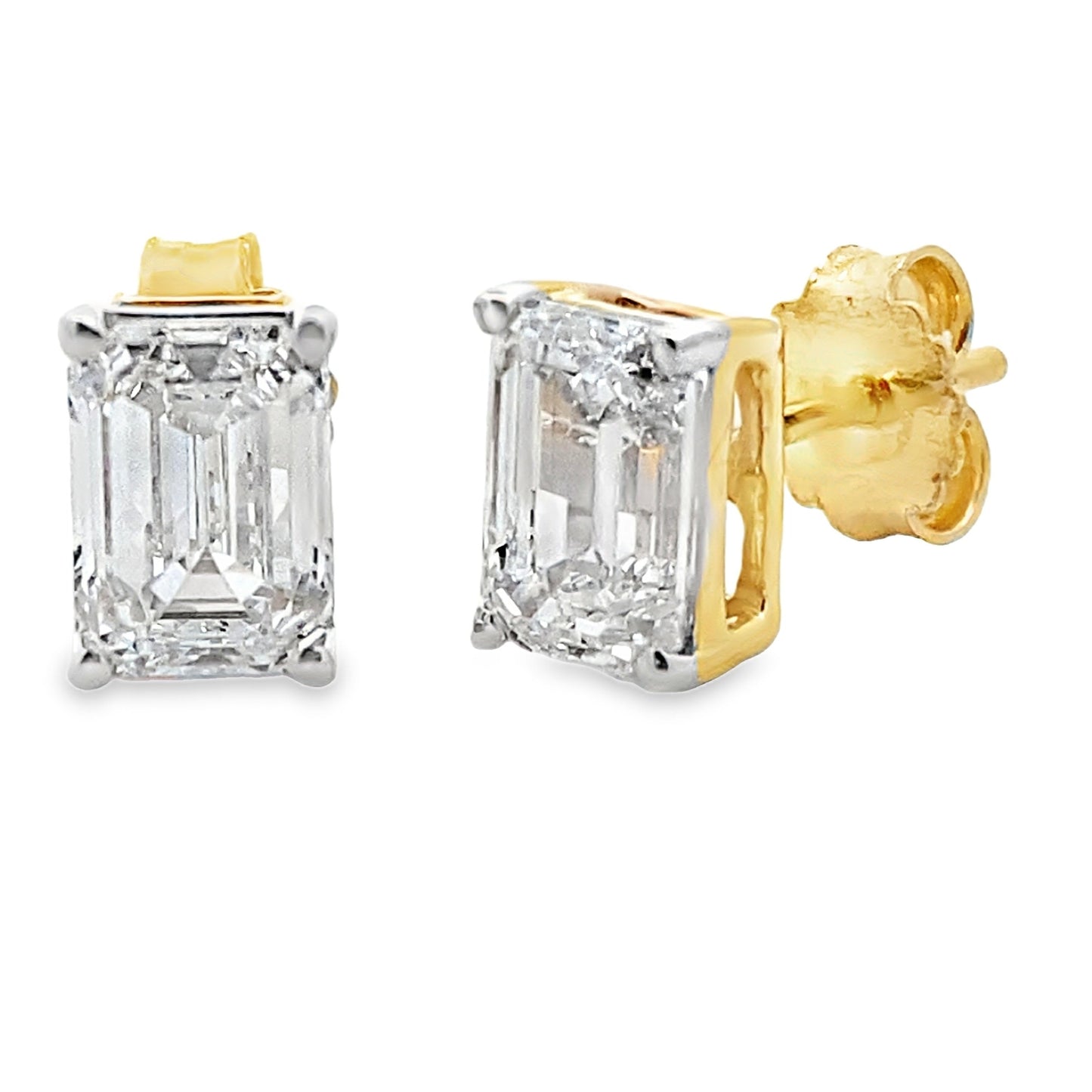 2.00ct Lab Grown Diamond Stud Earrings 14KT Yellow Gold Bids.com