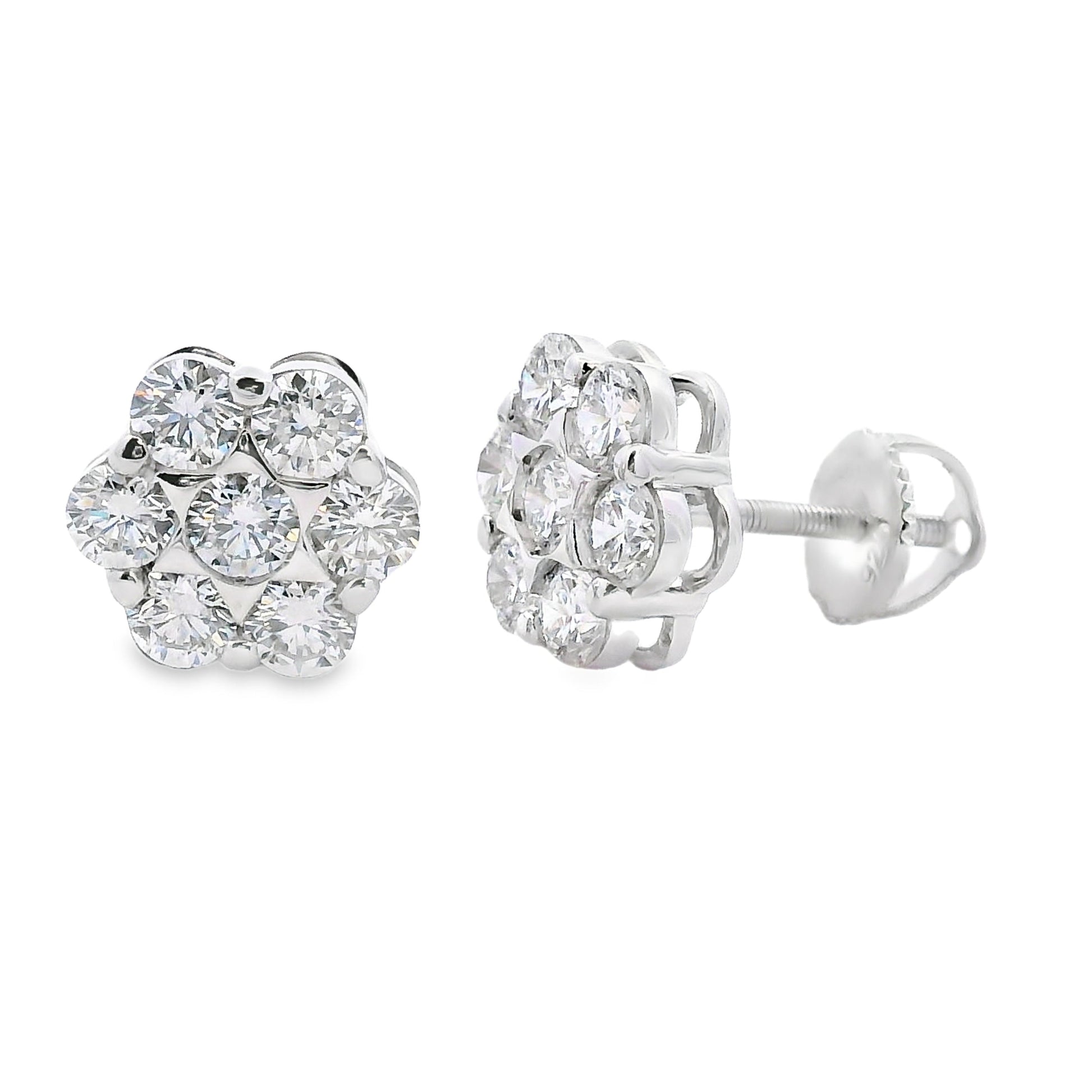 1.87ct Lab Grown Diamond Earrings Sterling Silver Bids.com