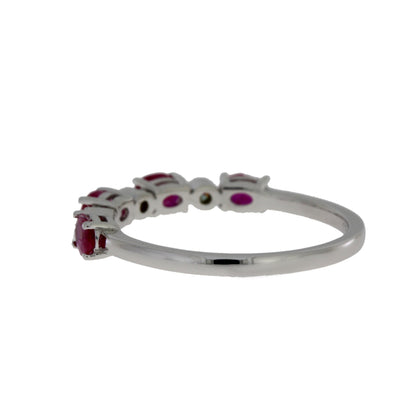 1.08ct Ruby Diamond Fashion band rings 14KT White Gold Bids.com