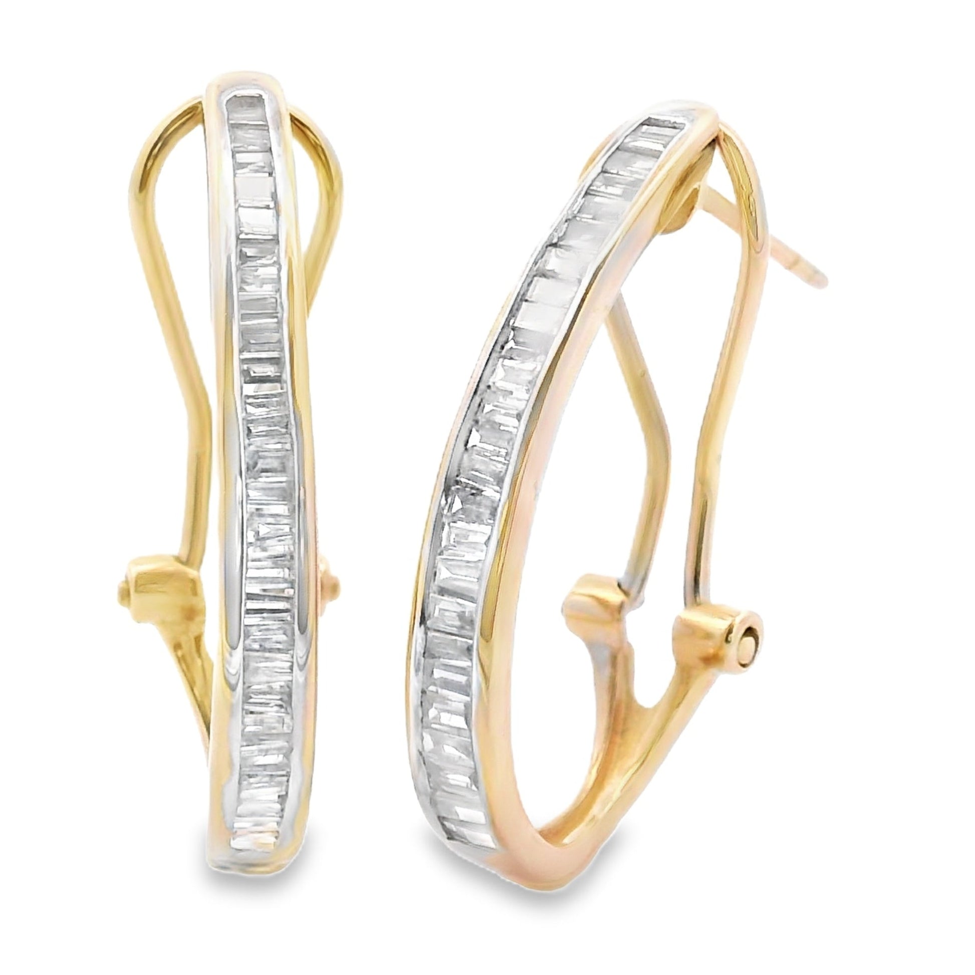 Natural .50ct Diamond Hoop Earrings 14KT Yellow Gold Bids.com