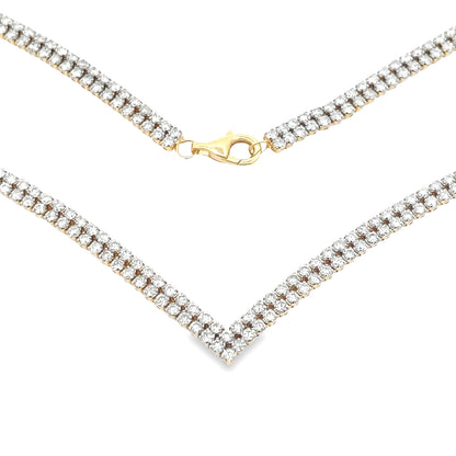 Genuine 7.00ct Diamond Tennis Necklace 14KT Yellow Gold Bids.com
