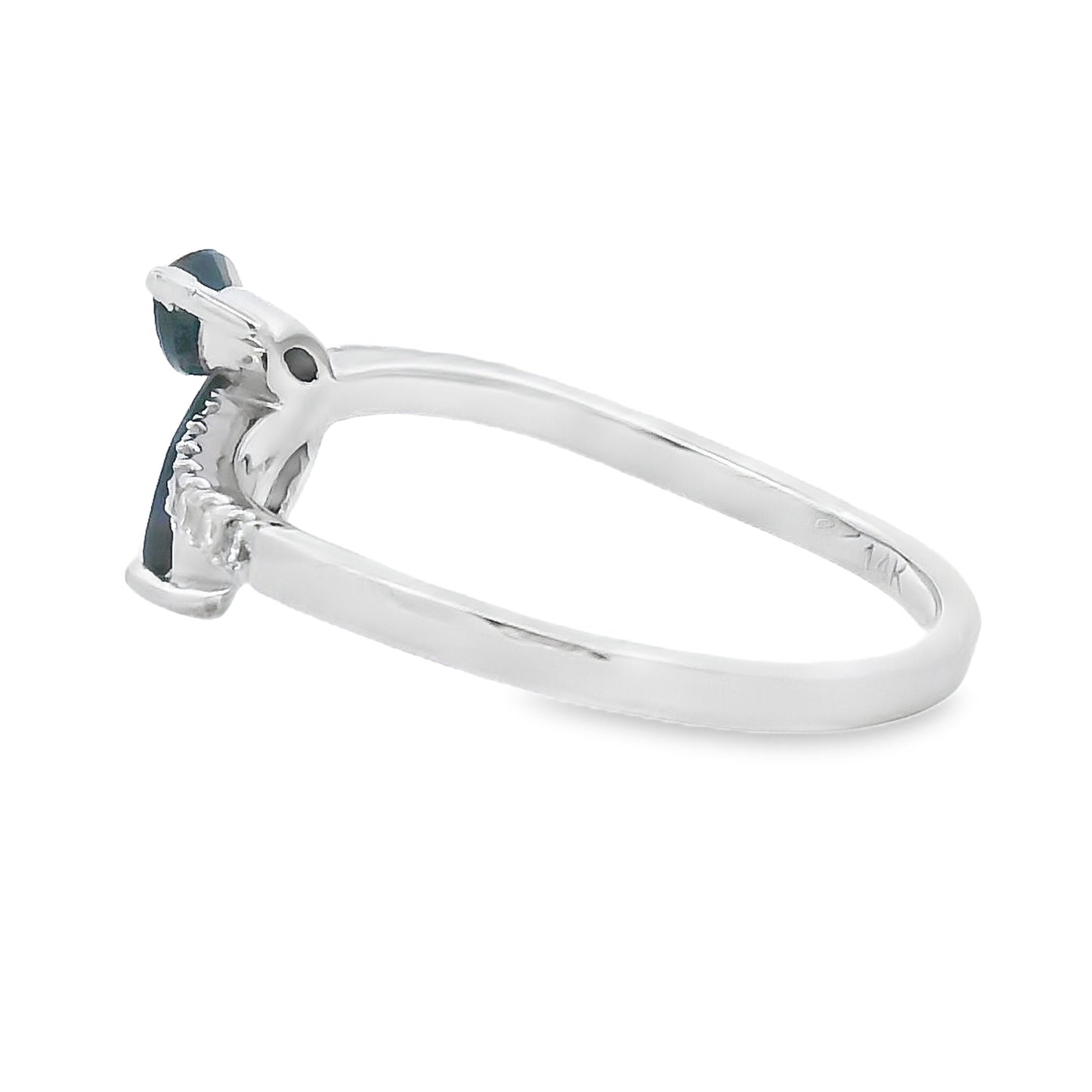 Genuine .36ct Sapphire Diamond Ring 14KT White Gold Bids.com
