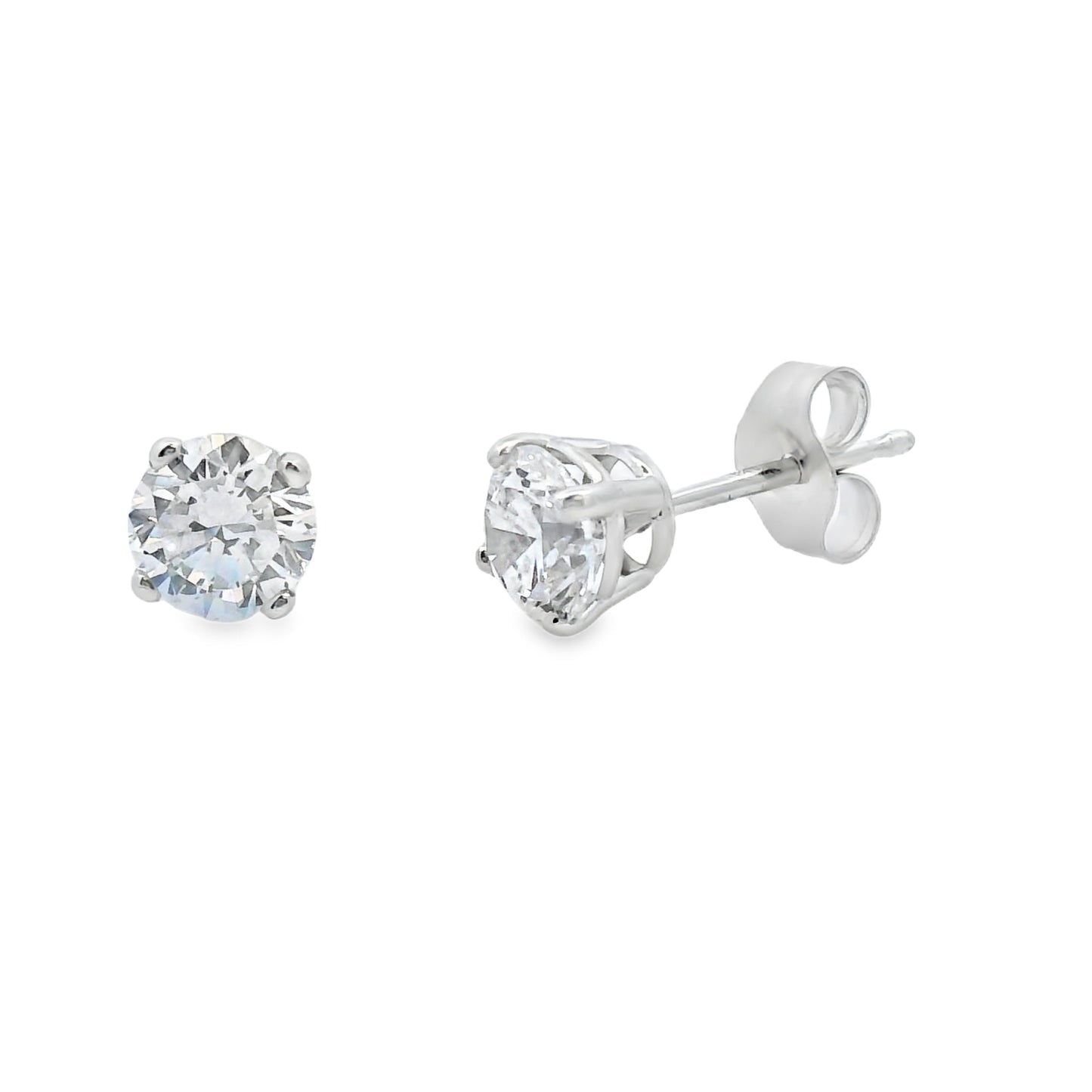 1.00ct Lab Grown Diamond Stud Earrings 14KT White Gold Bids.com