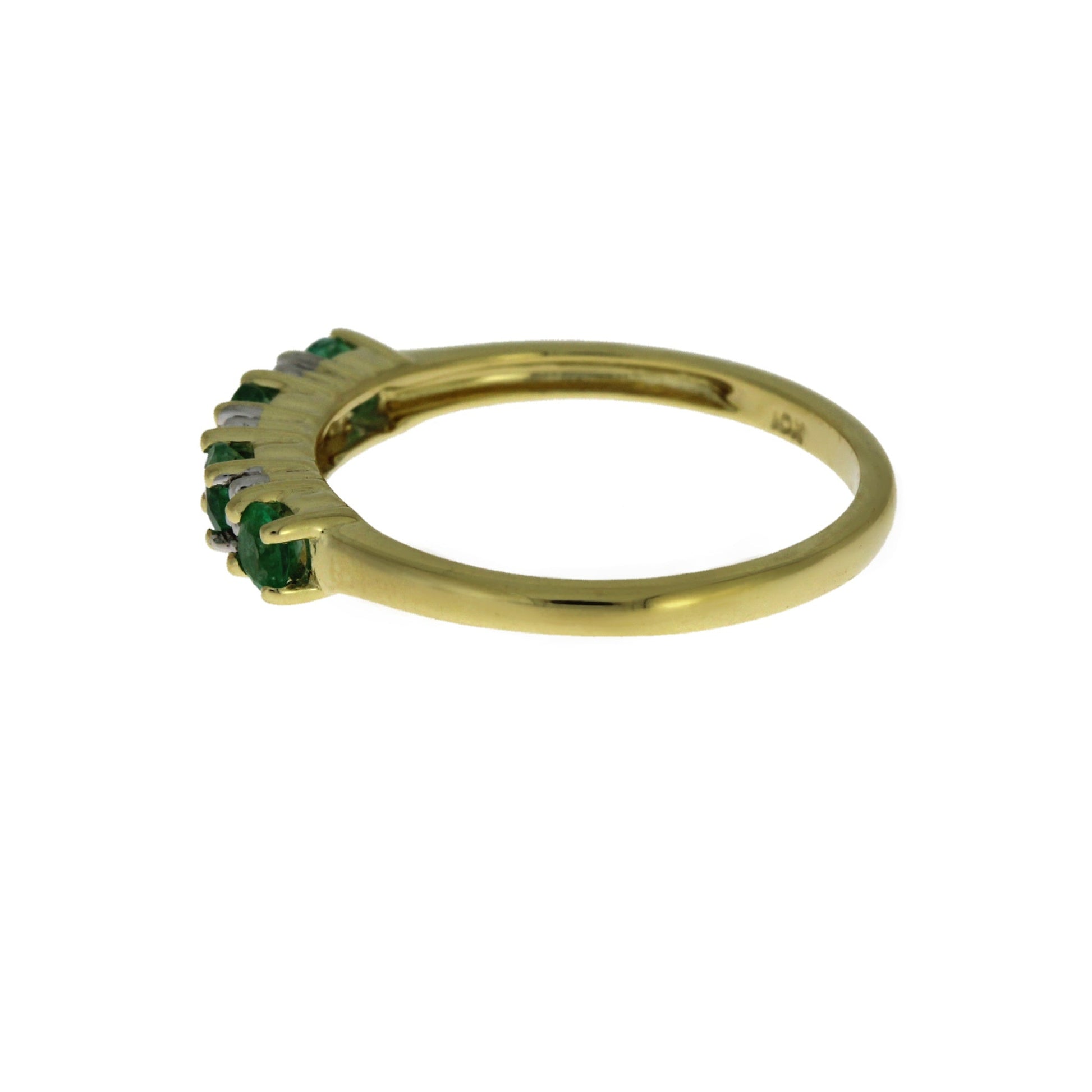Emerald Diamond Fashion band rings 10KT Yellow Gold Bids.com