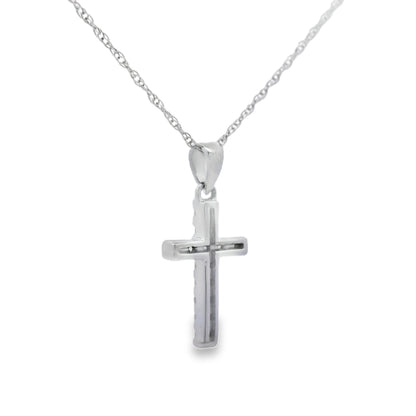 .11ct Diamond Cross Religious Pendant 14KT White Gold Bids.com