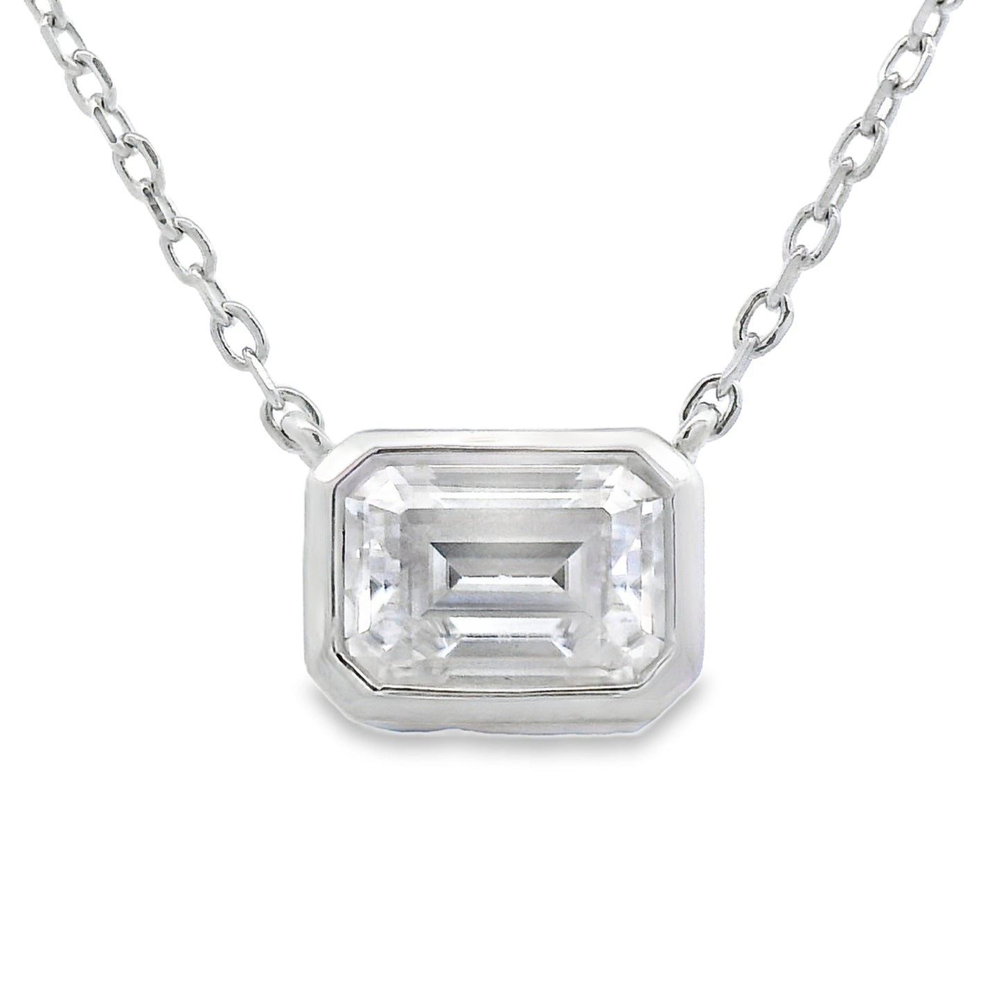 Natural .85ct Moissanite Pendant Sterling Silver Bids.com