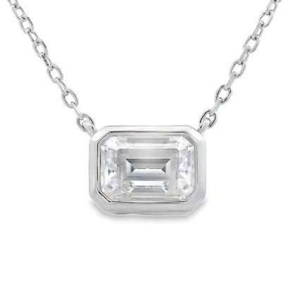 Natural .85ct Moissanite Pendant Sterling Silver Bids.com