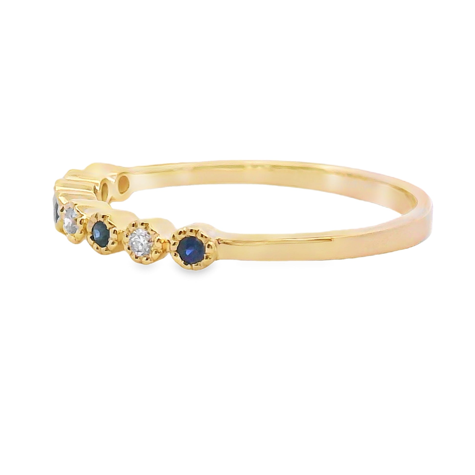 Sapphire Diamond stackable band set 14KT Yellow Gold Bids.com
