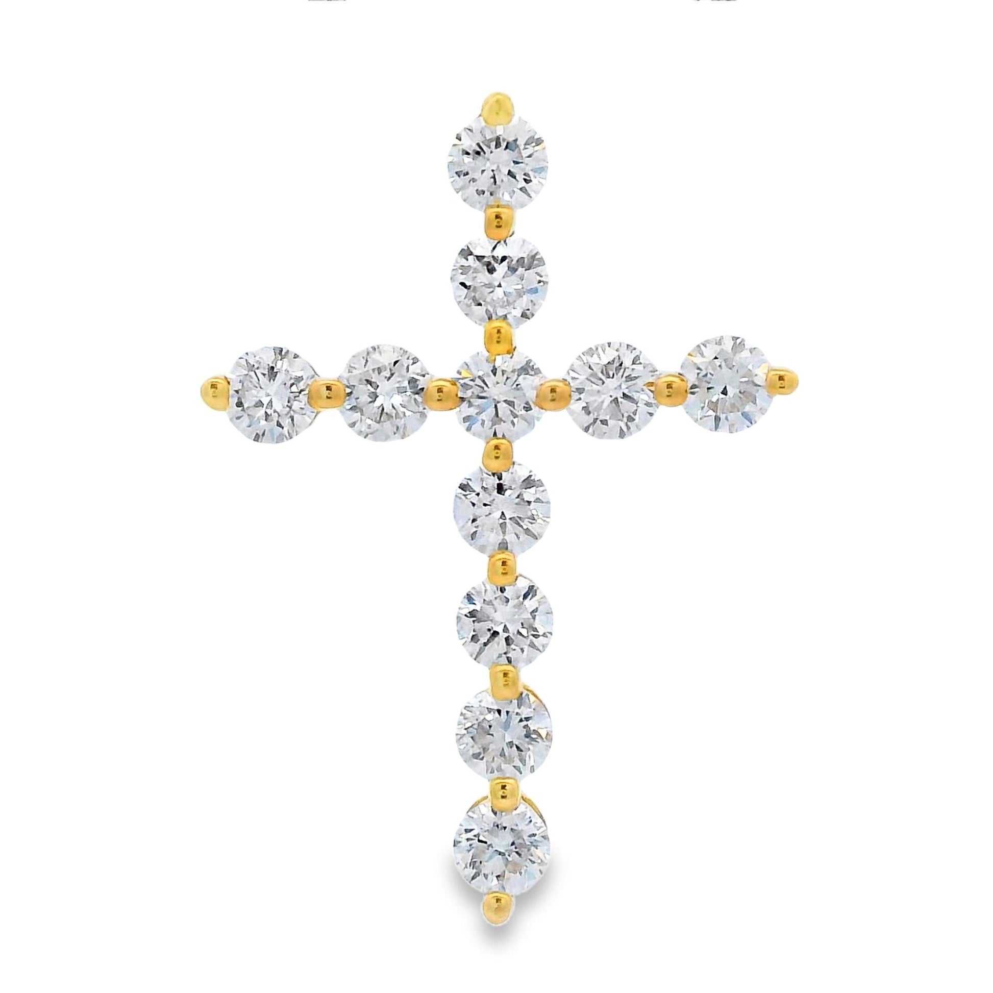 Natural .83ct Cross Religious Pendant 14KT Yellow Gold Bids.com
