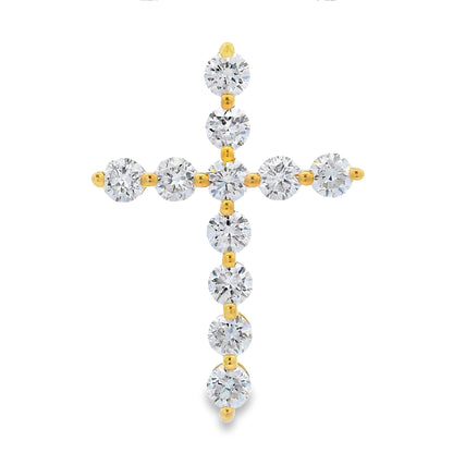 Natural .83ct Cross Religious Pendant 14KT Yellow Gold Bids.com