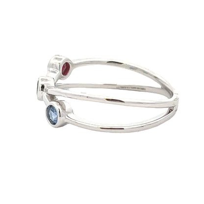 Genuine .31ct Sapphire Ruby Ring 14KT White Gold Bids.com
