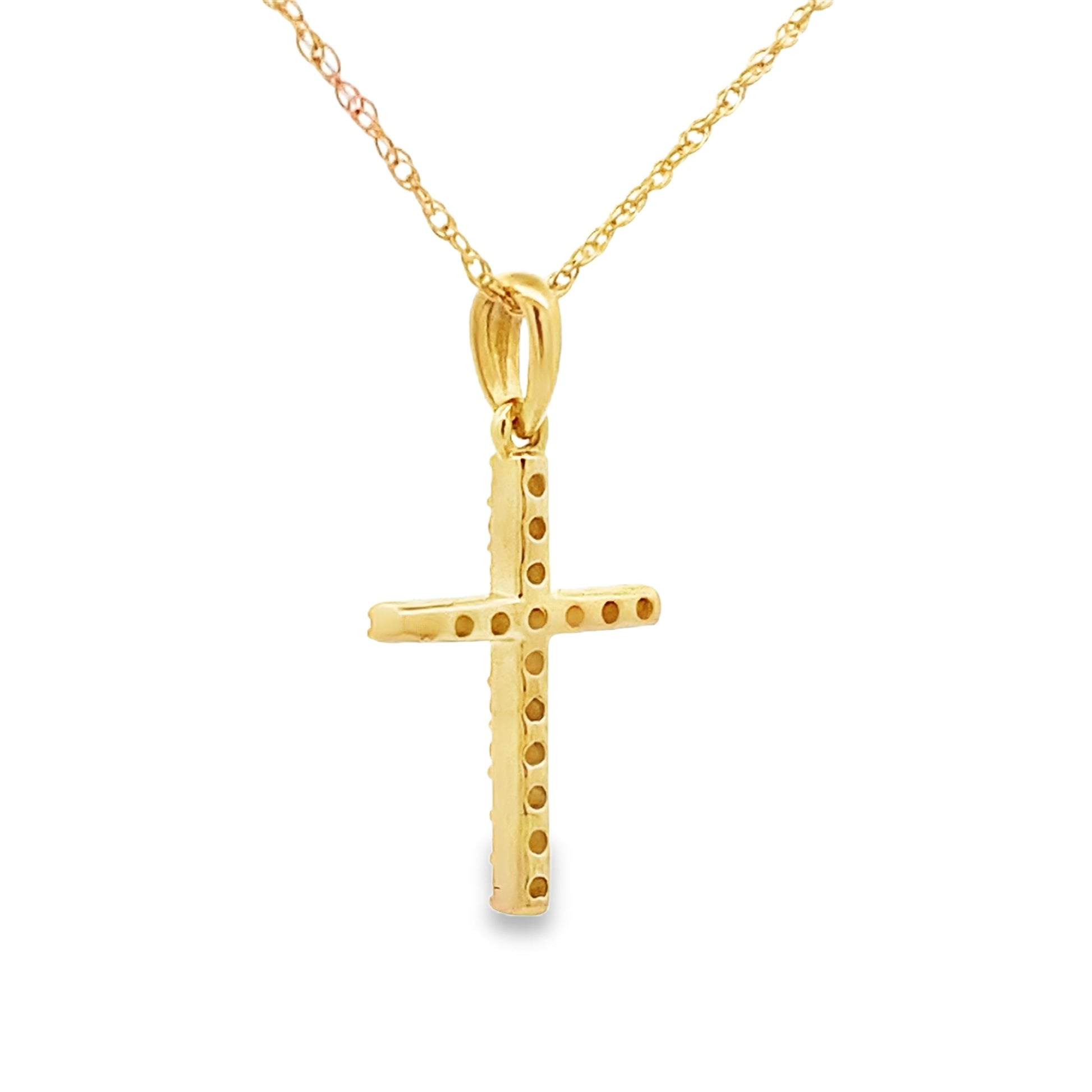 .11ct Diamond Cross Religious Pendant 14KT Yellow Gold Bids.com