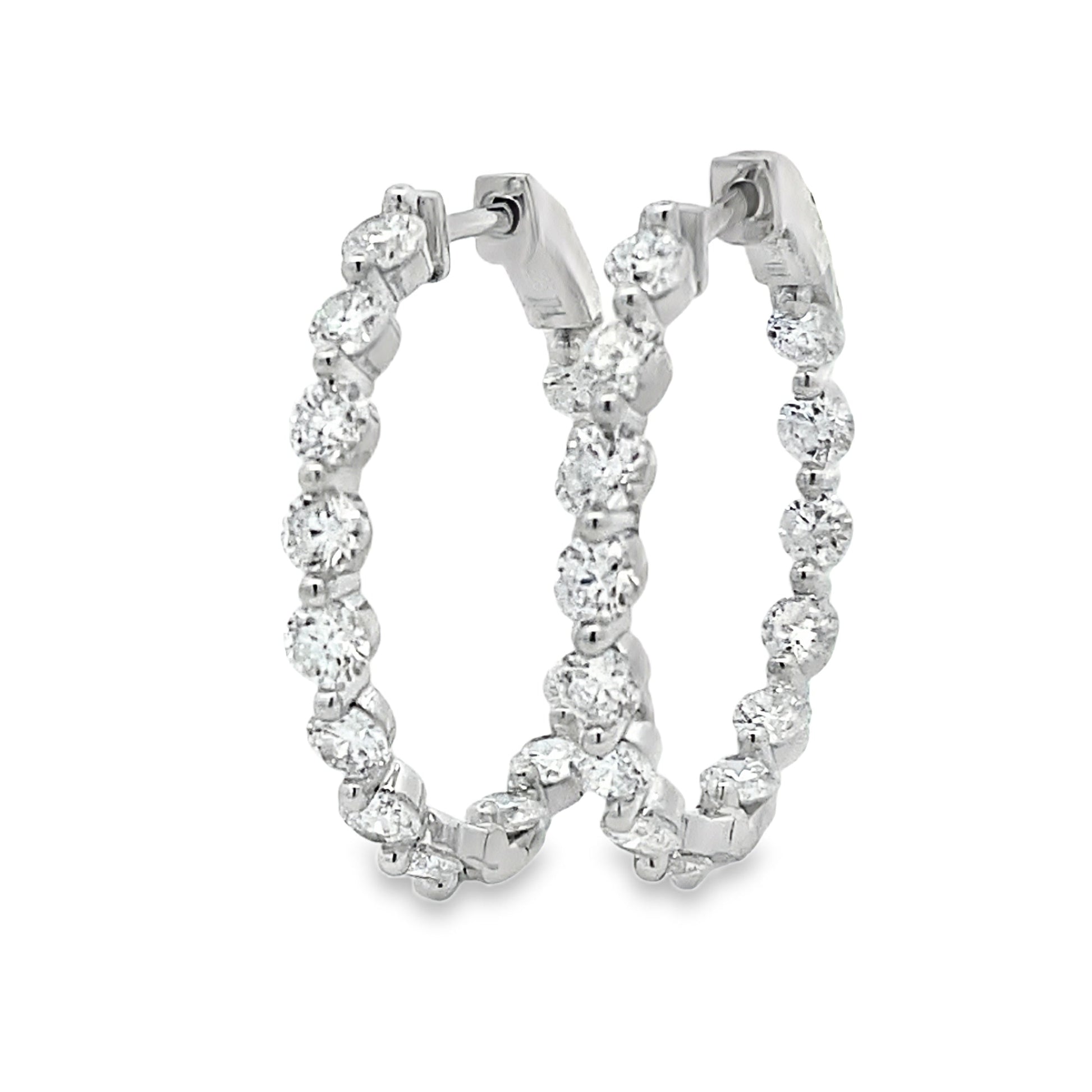 3.10ct Lab Grown Diamond Hoop Earrings Sterling Silver Bids.com