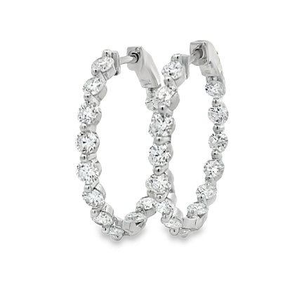 3.10ct Lab Grown Diamond Hoop Earrings Sterling Silver Bids.com