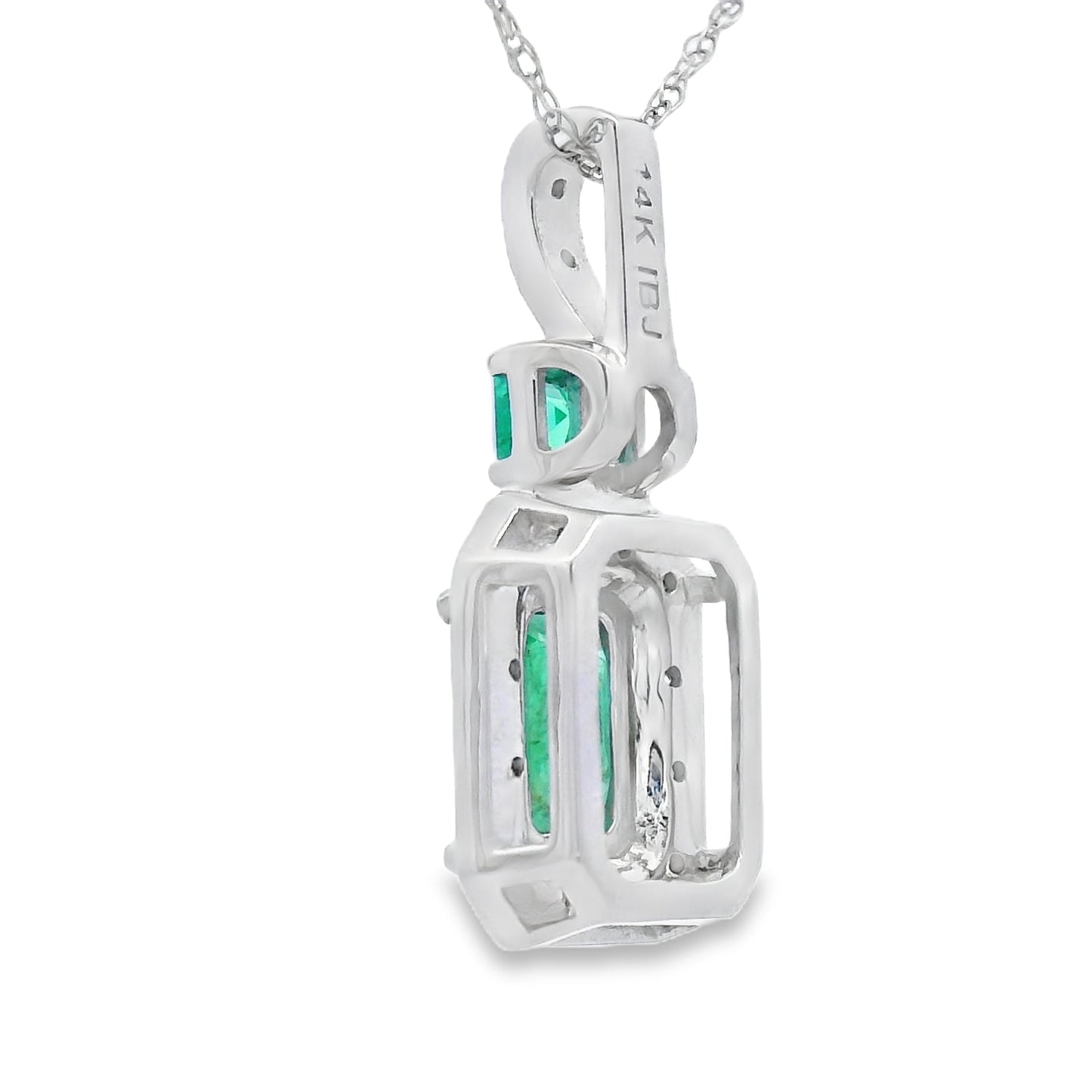 .64ct Emerald Diamond Fashion Pendants 14KT White Gold Bids.com