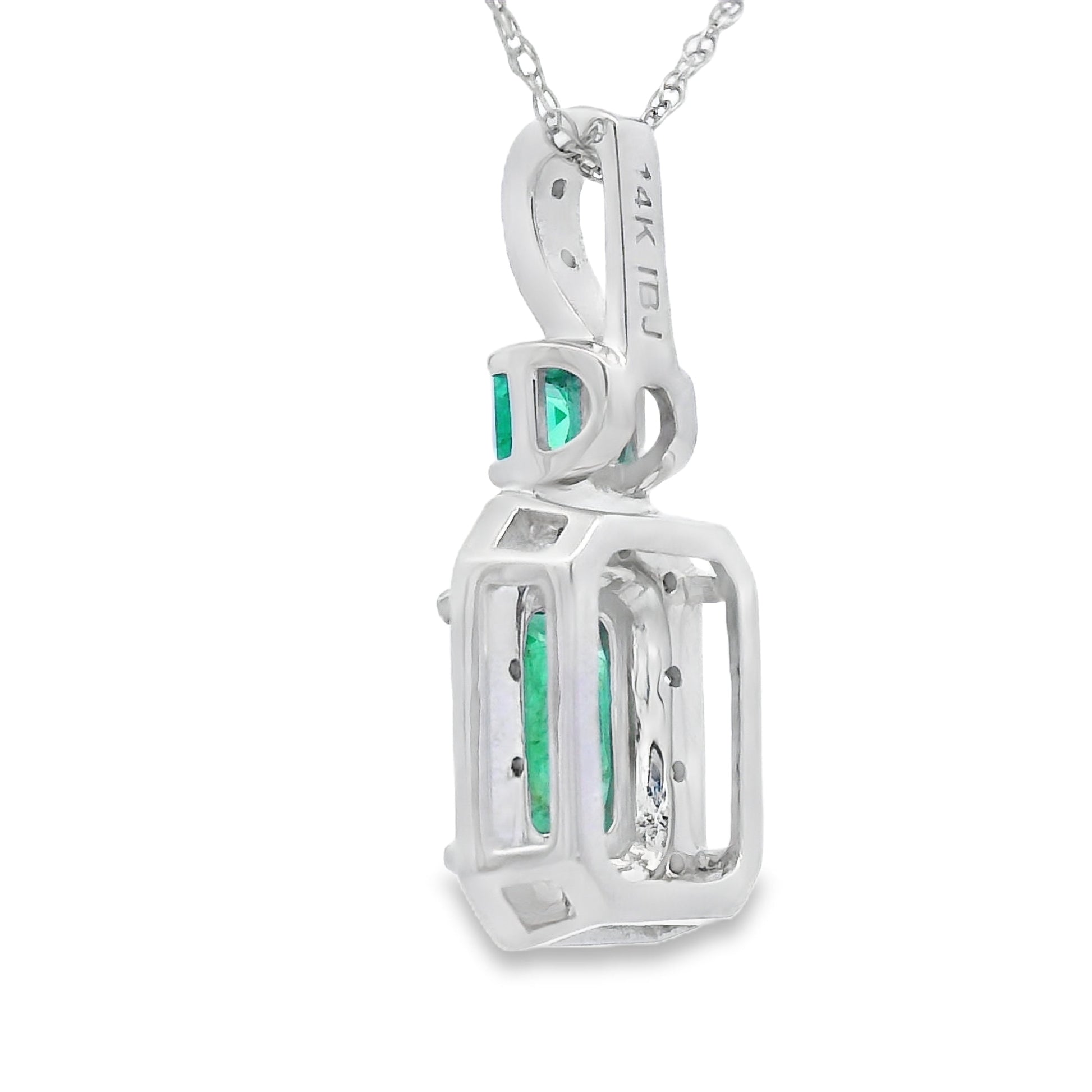 .64ct Emerald Diamond Fashion Pendants 14KT White Gold Bids.com