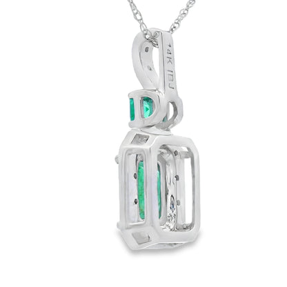 .64ct Emerald Diamond Fashion Pendants 14KT White Gold Bids.com