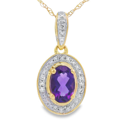 Amethyst Diamond Fashion Pendants 10KT Yellow Gold Bids.com