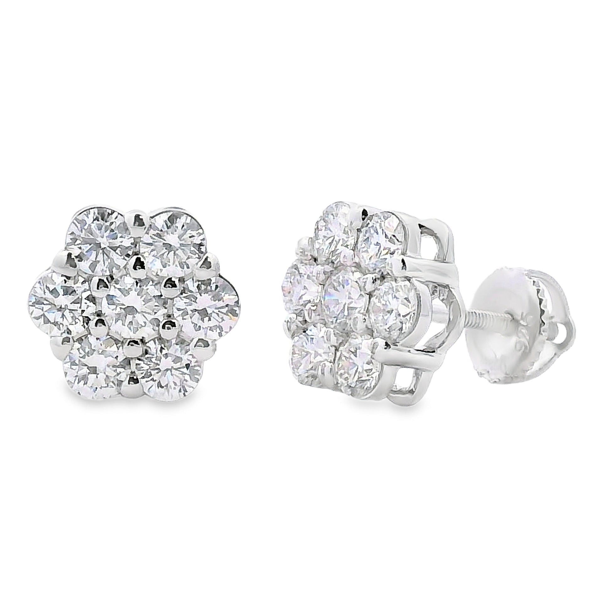 1.87ct Lab Grown Diamond Earrings Sterling Silver Bids.com