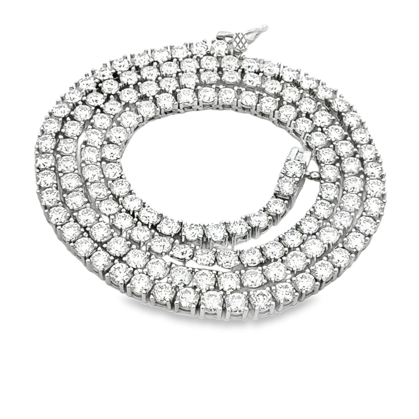 15.14ct Moissanite Tennis Necklace Sterling Silver Bids.com