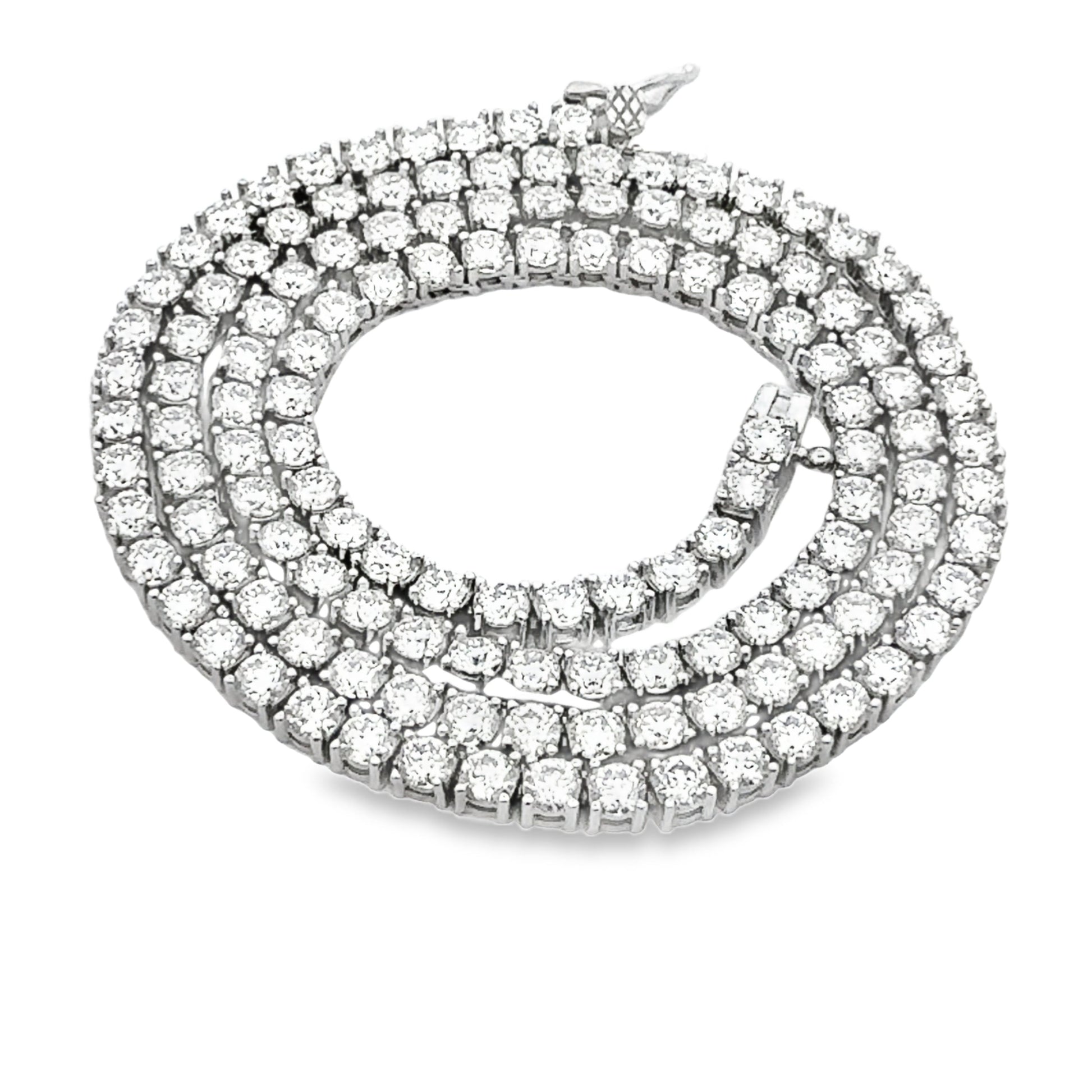 15.14ct Moissanite Tennis Necklace Sterling Silver Bids.com